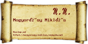 Mogyorósy Miklós névjegykártya