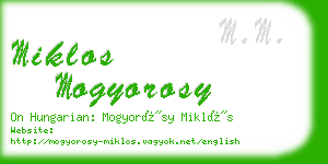 miklos mogyorosy business card